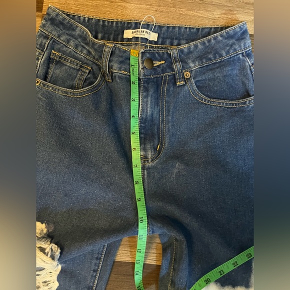 NWOT American Bazi  High Waist Denim Bleach Distressed Jeans SZ S - Picture 10 of 13